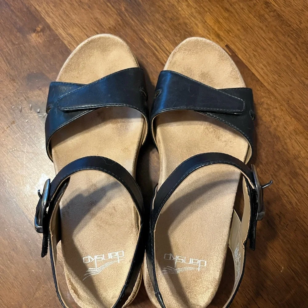 Dansko Black Leather Sandals - Picture 3 of 9